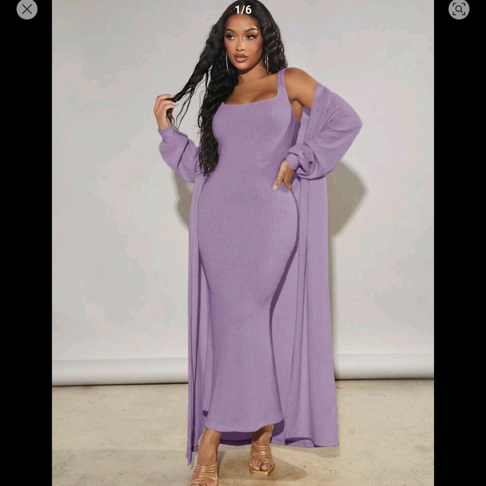 Elegant Purple Women's Dress Set